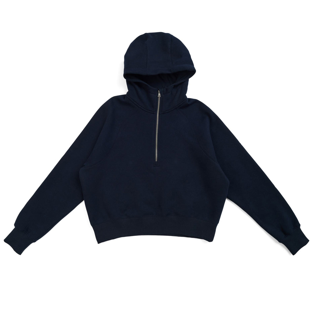 House of Uniforms The Cotton Care Half Zip Hoodie | Ladies Ramo Navy