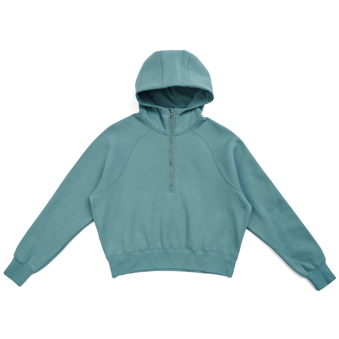 House of Uniforms The Cotton Care Half Zip Hoodie | Ladies Ramo Slate Gr