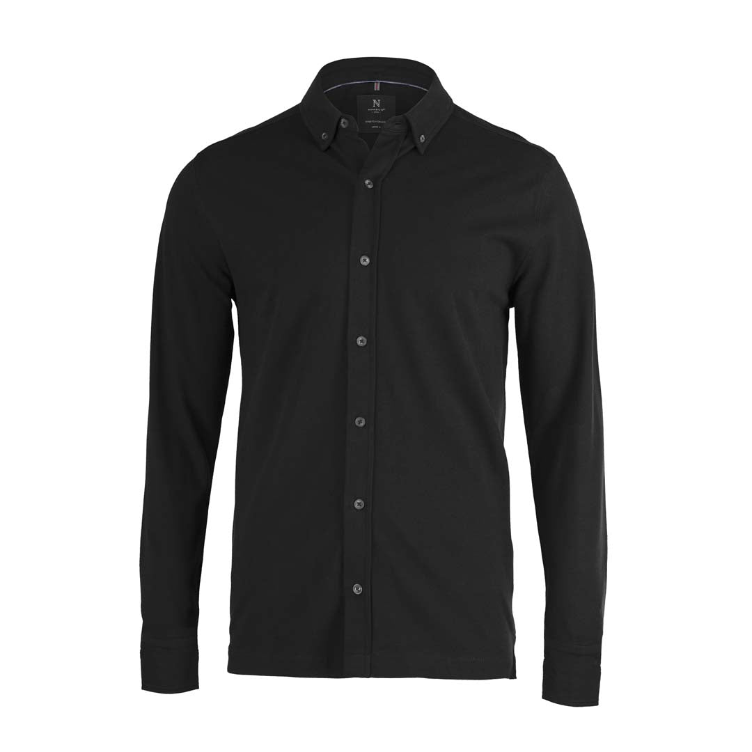 House of Uniforms The Kingston Pique Shirt | Mens Nimbus Black