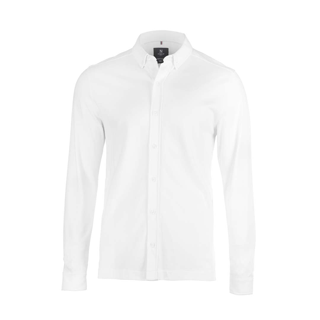 House of Uniforms The Kingston Pique Shirt | Mens Nimbus White