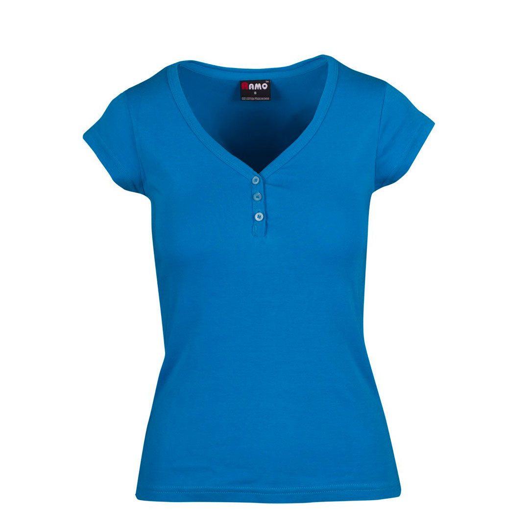 House of Uniforms The Henley Tee | Ladies Ramo Azure