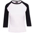 House of Uniforms The 3/4 Raglan Sleeve Tee | Ladies Ramo White/Black