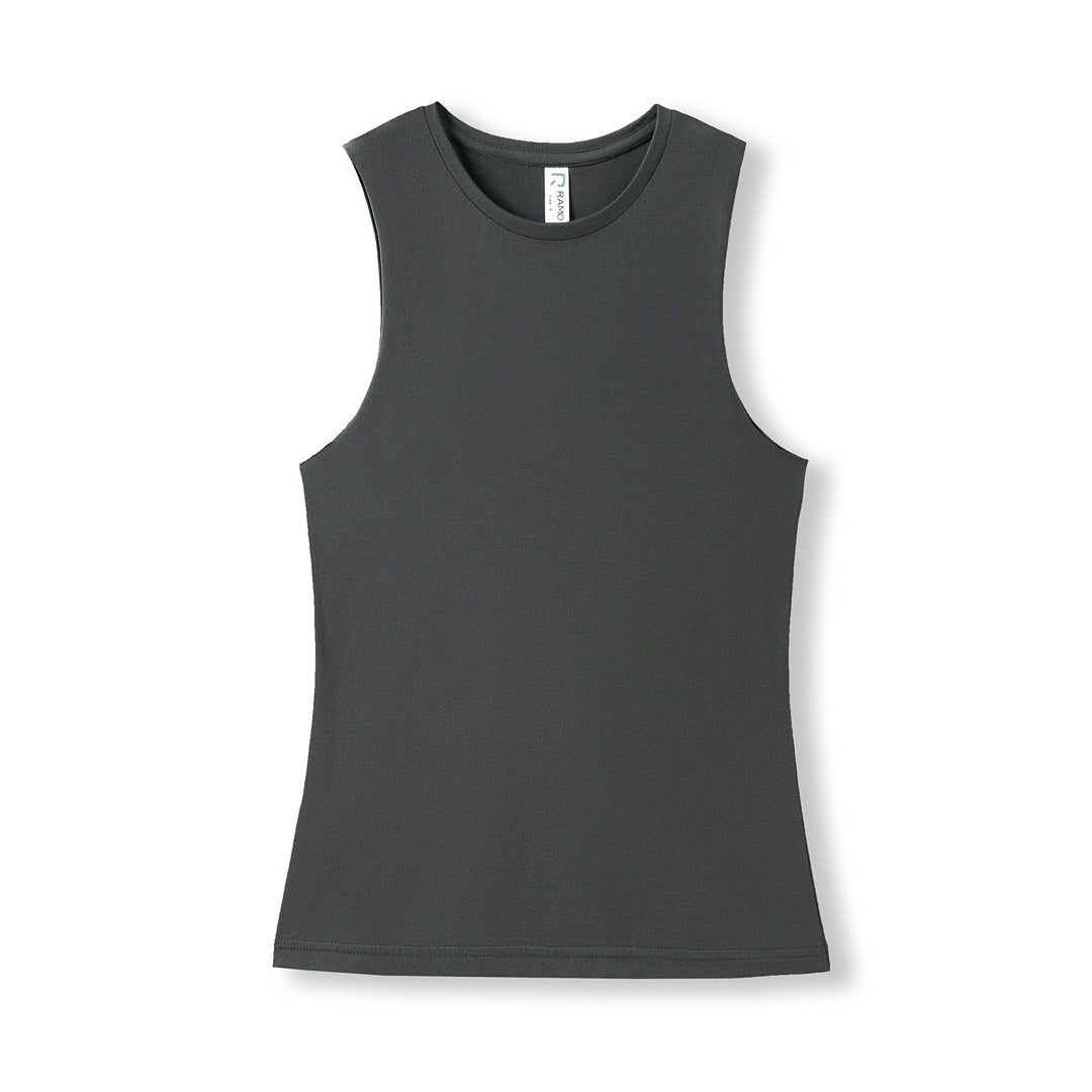 House of Uniforms The Combed Cotton Tank | Ladies Ramo Charcoal
