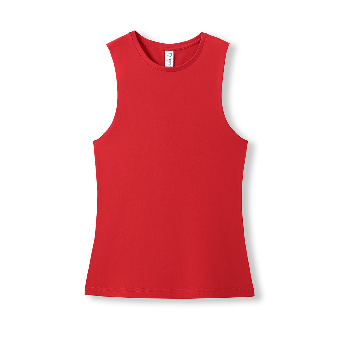 House of Uniforms The Combed Cotton Tank | Ladies Ramo Red