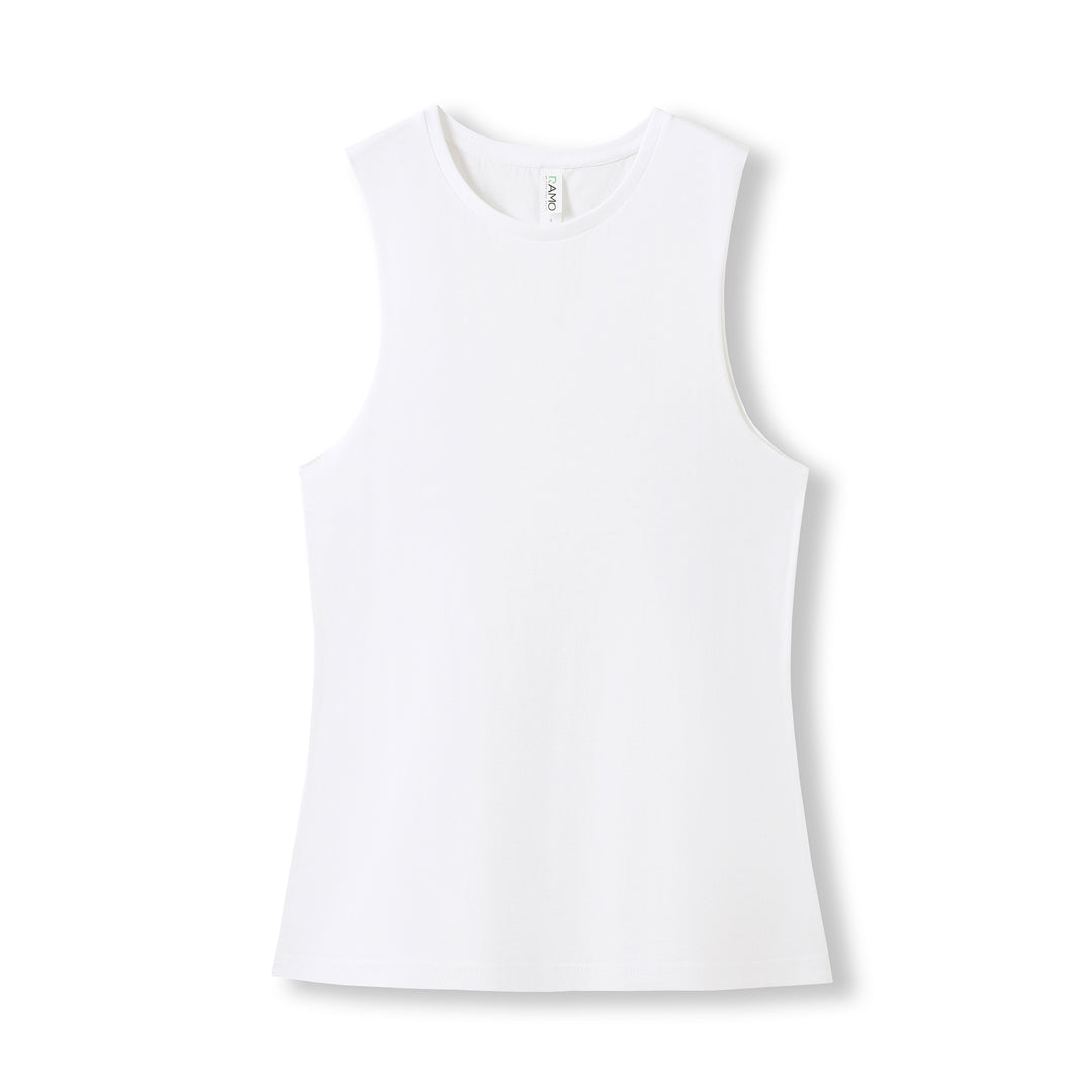 House of Uniforms The Combed Cotton Tank | Ladies Ramo White