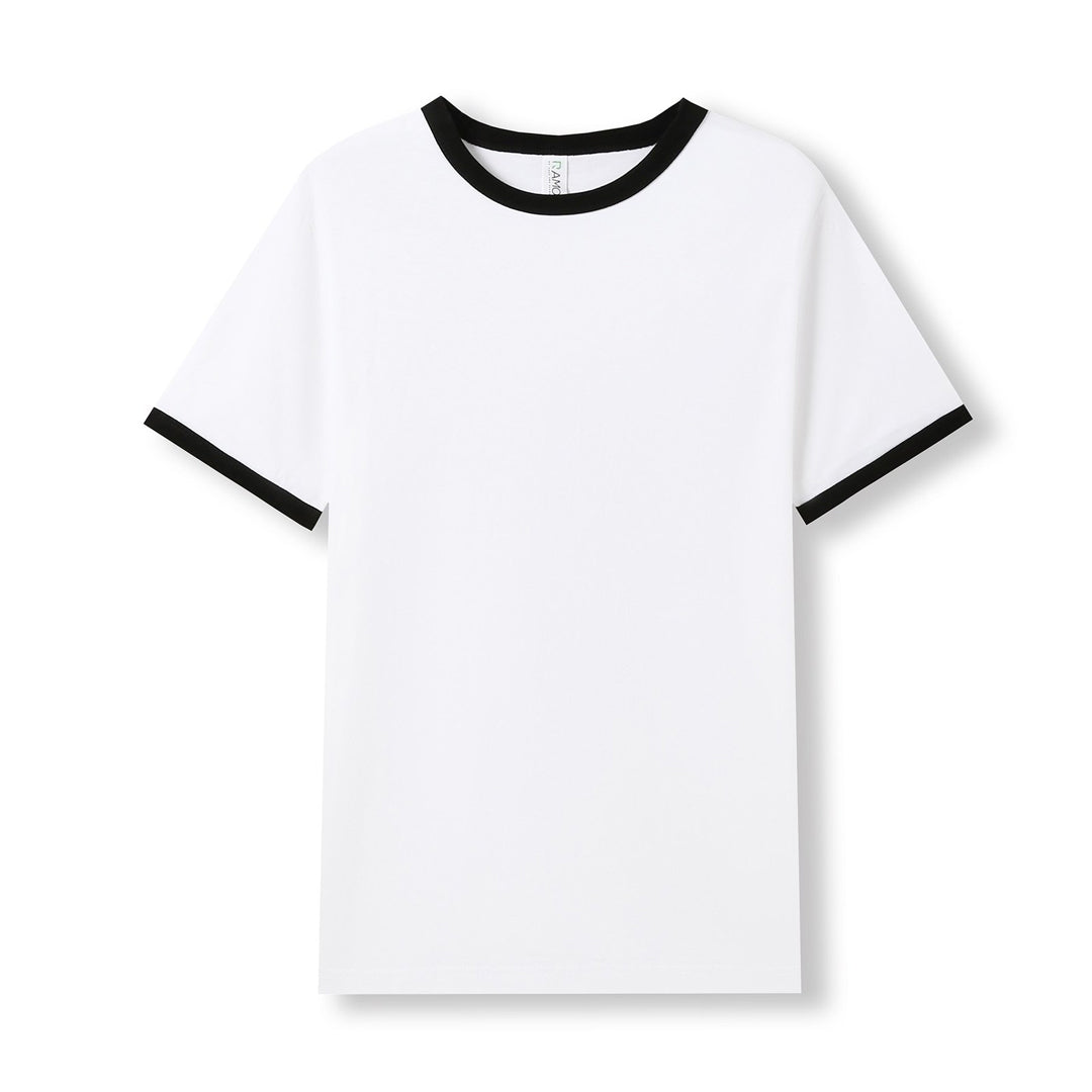 House of Uniforms The Ringer Tee | Adults Ramo White/Black