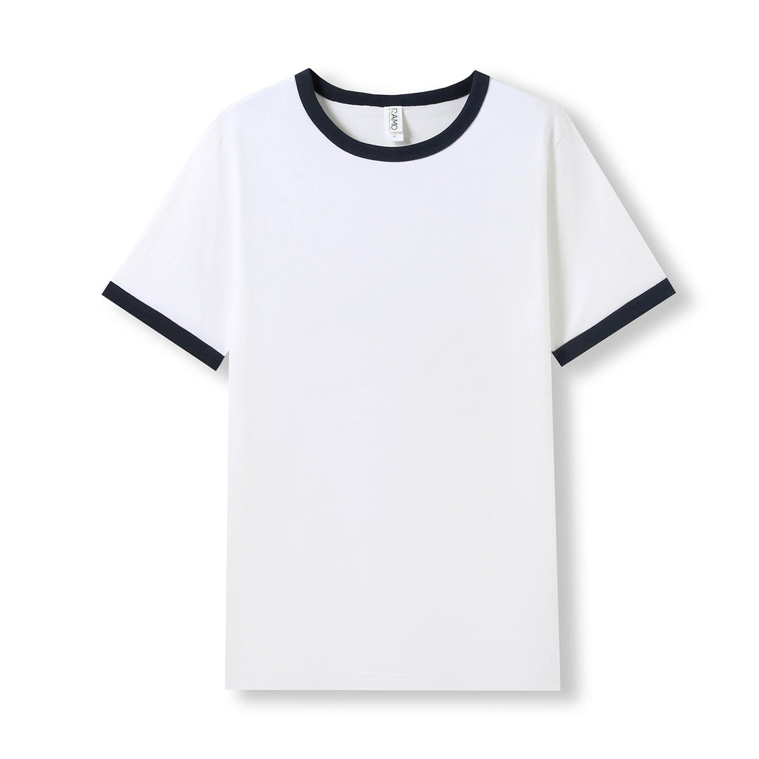 House of Uniforms The Ringer Tee | Adults Ramo White/Navy