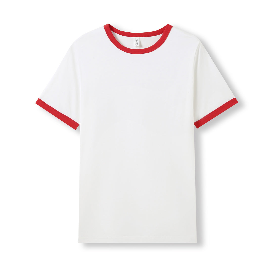 House of Uniforms The Ringer Tee | Adults Ramo White/Red