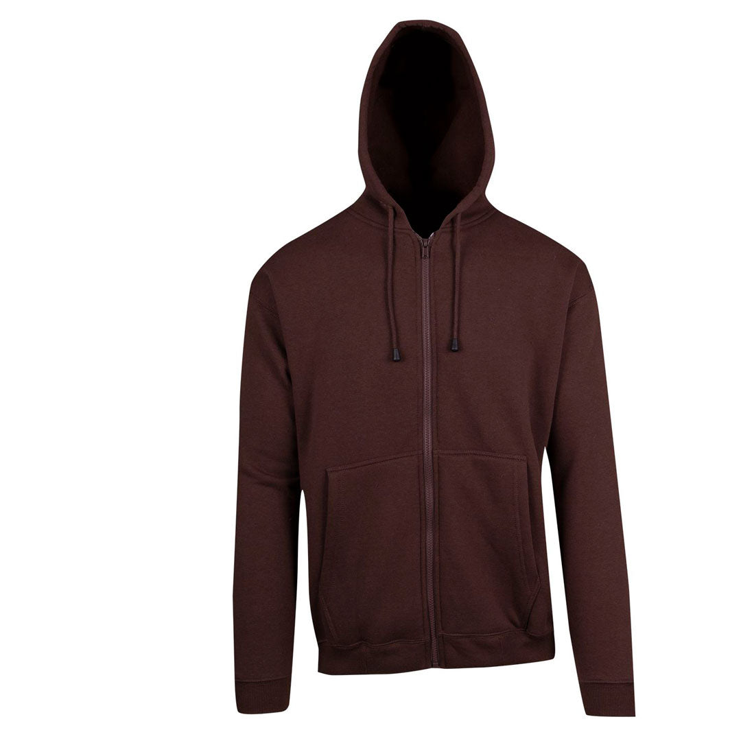 House of Uniforms The Kangaroo Pocket Zipped Hoodie | Mens Ramo Brown