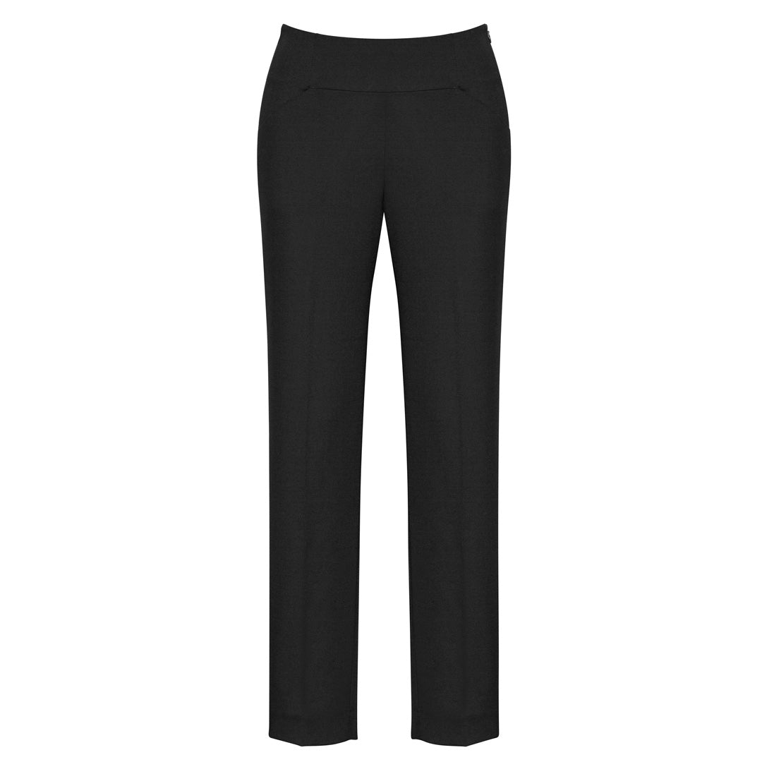 House of Uniforms The Cool Stretch Bandless Slim Pant | Ladies Biz Corporates Black