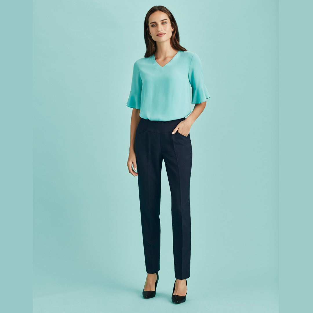 House of Uniforms The Cool Stretch Bandless Slim Pant | Ladies Biz Corporates 