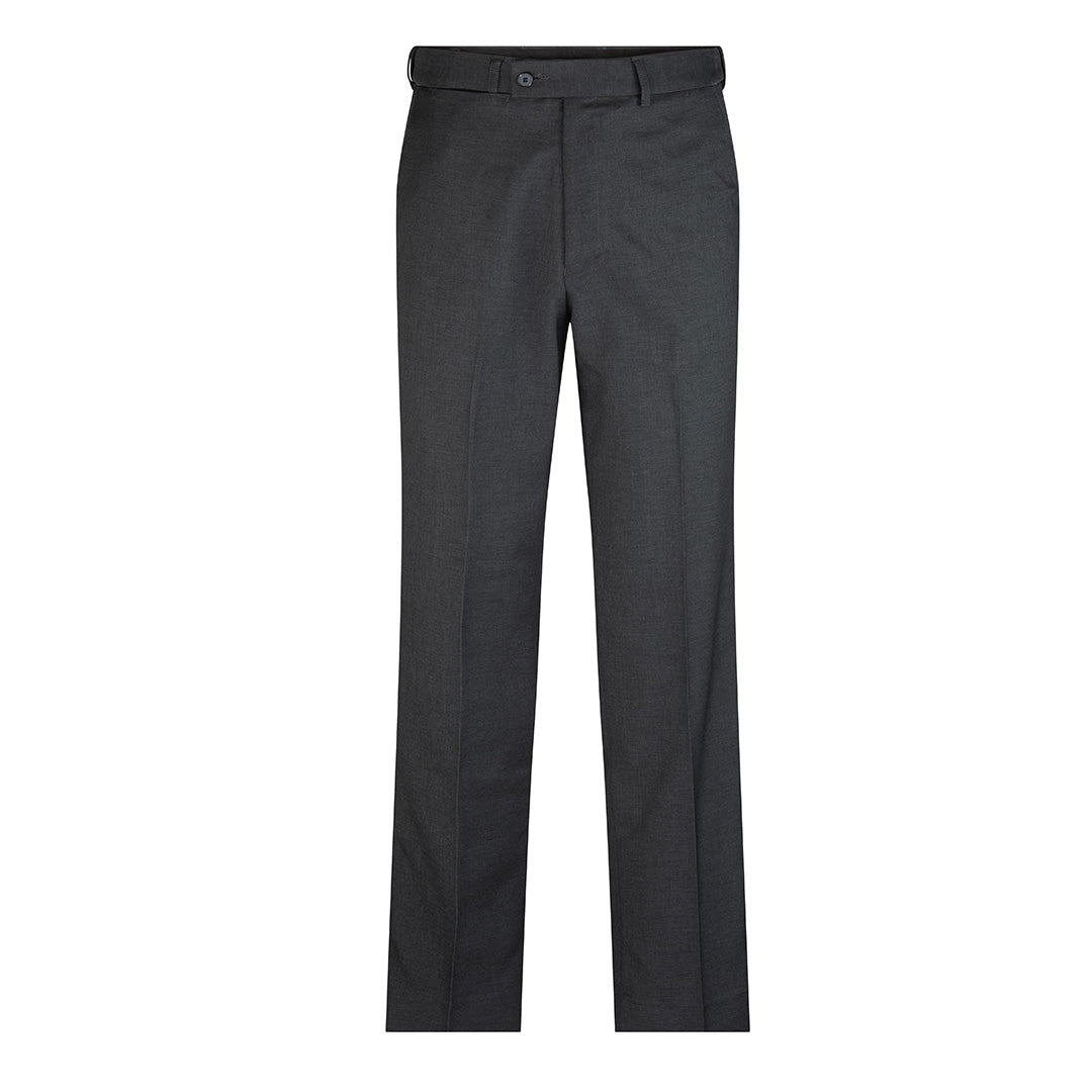 House of Uniforms The Flat Front Pant | Mechanical Stretch | Mens LSJ Collection Charcoal