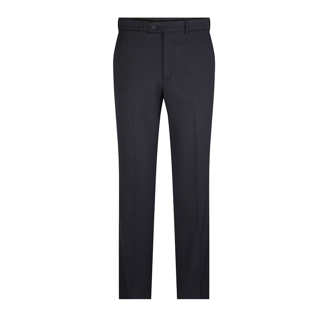House of Uniforms The Flat Front Pant | Poly Viscose | Mens LSJ Collection Navy