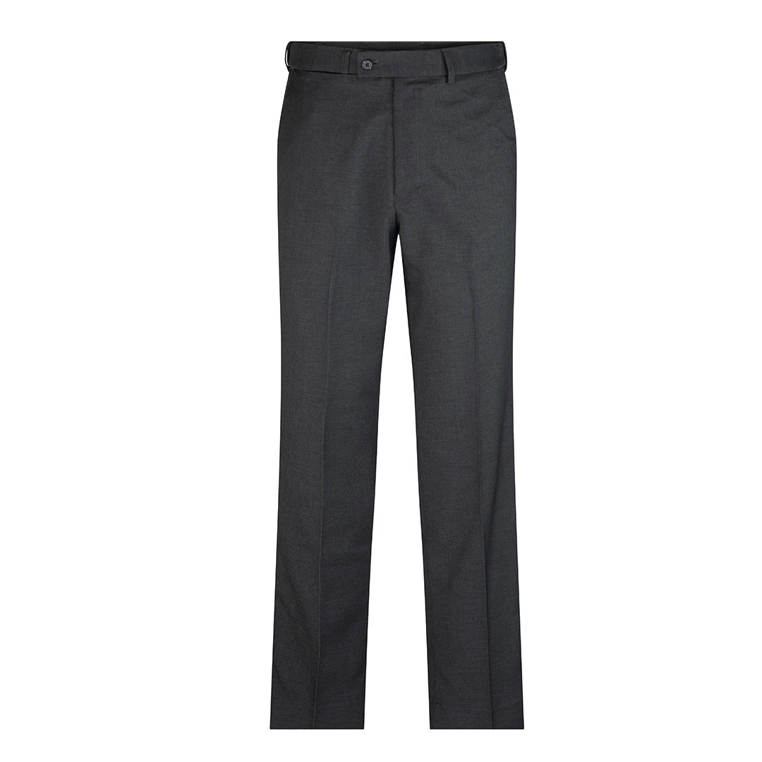 House of Uniforms The Flat Front Pant | Wool | Mens LSJ Collection Charcoal