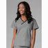 House of Uniforms The Core Contrast Wrap Scrub Top | Ladies Maevn Pewter