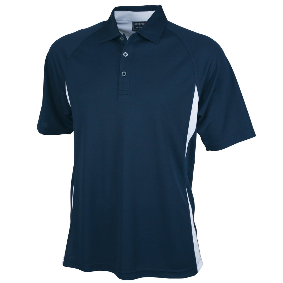 House of Uniforms The Arctic Polo | Mens | Short Sleeve Stencil Navy