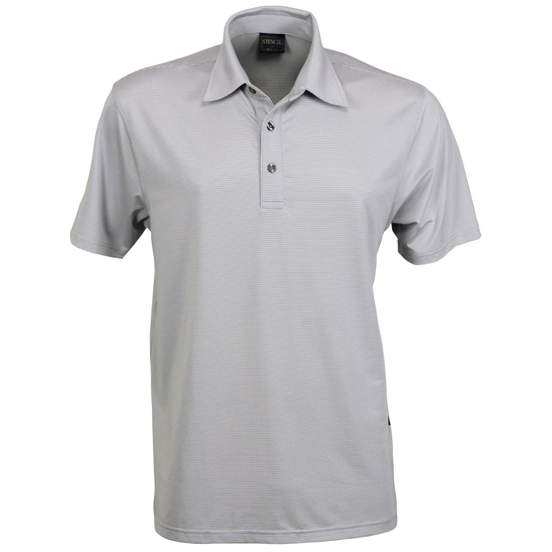 House of Uniforms The Silvertech Polo | Mens | Short Sleeve Stencil Grey/Silver
