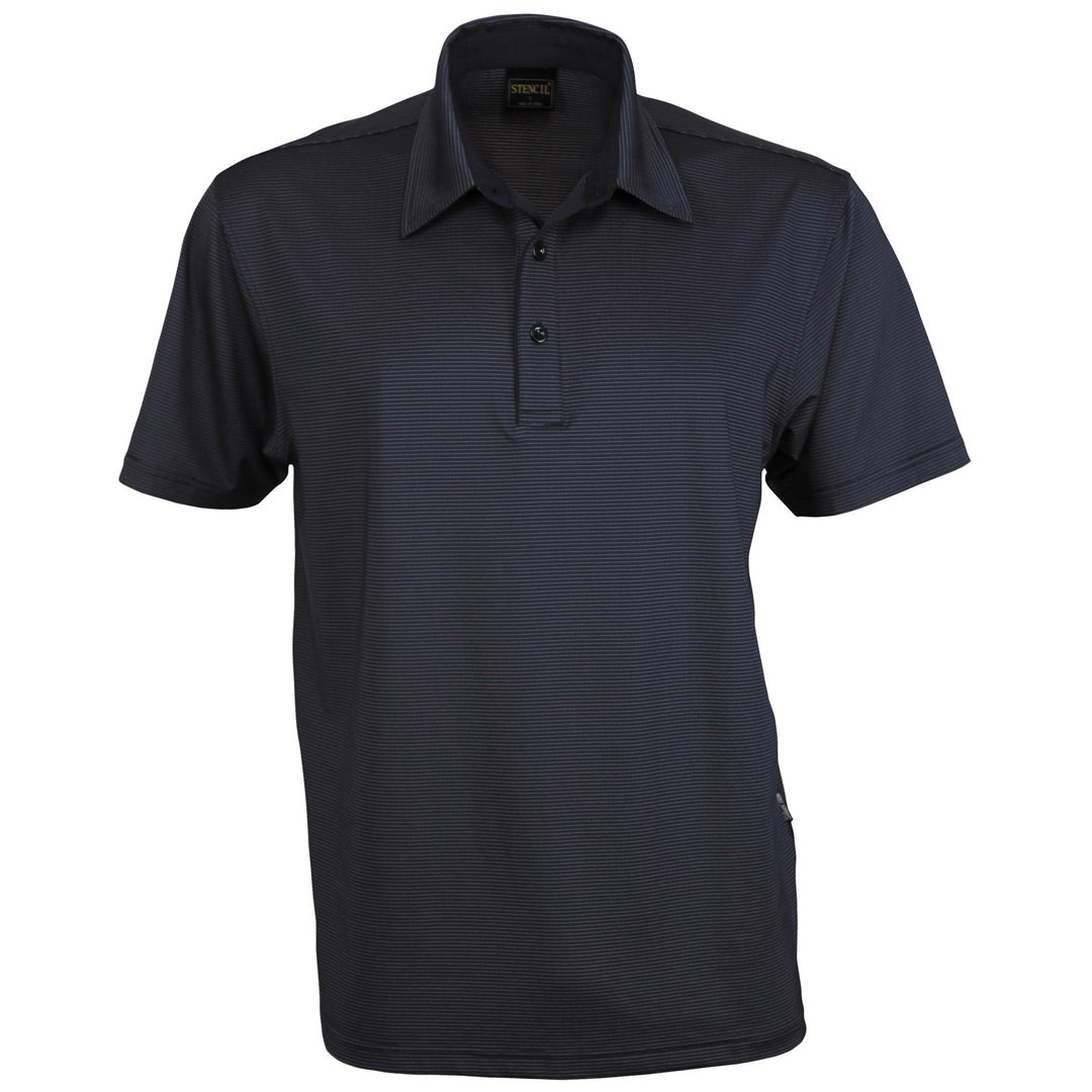 House of Uniforms The Silvertech Polo | Mens | Short Sleeve Stencil Navy/Silver