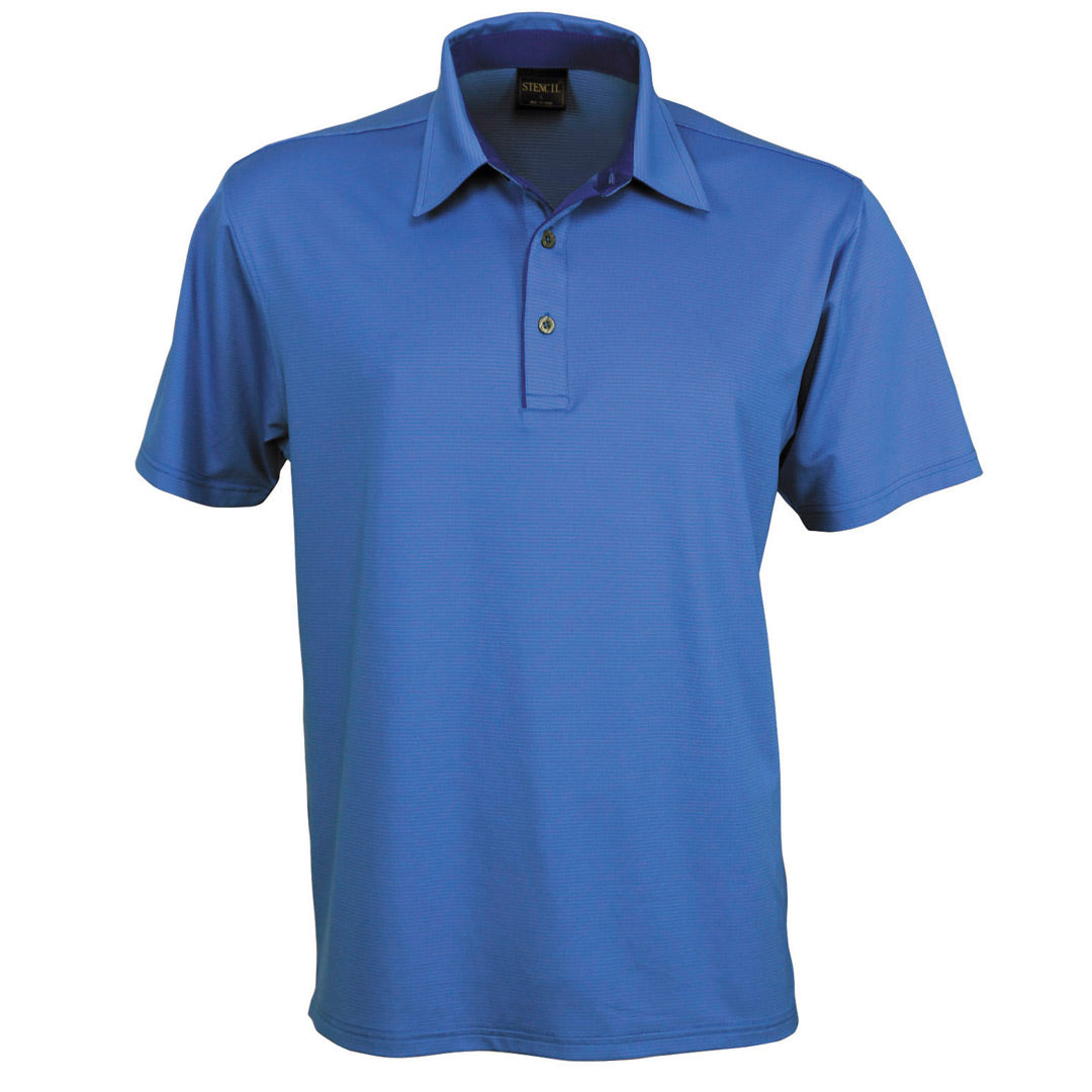 House of Uniforms The Silvertech Polo | Mens | Short Sleeve Stencil Ocean Blue/Silver
