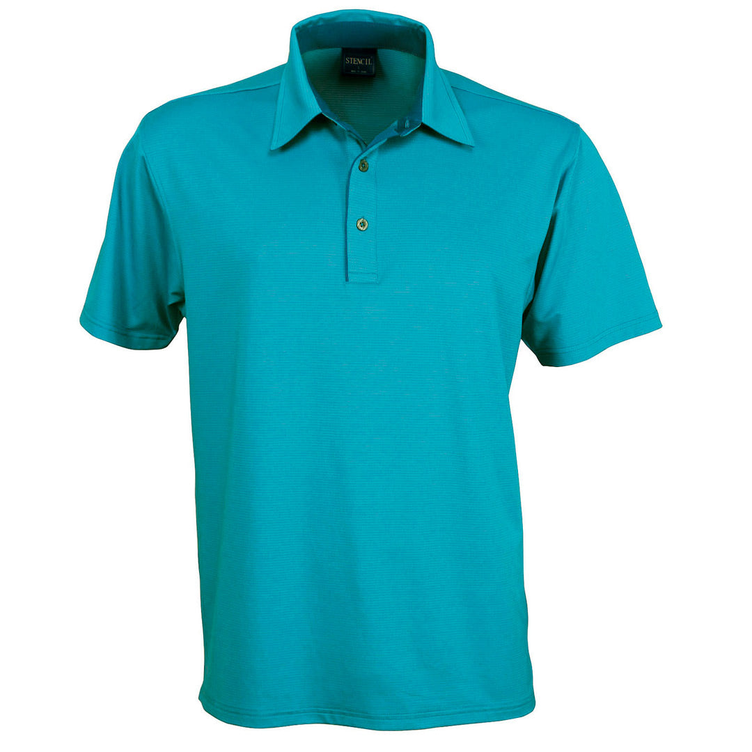House of Uniforms The Silvertech Polo | Mens | Short Sleeve Stencil Teal/Silver