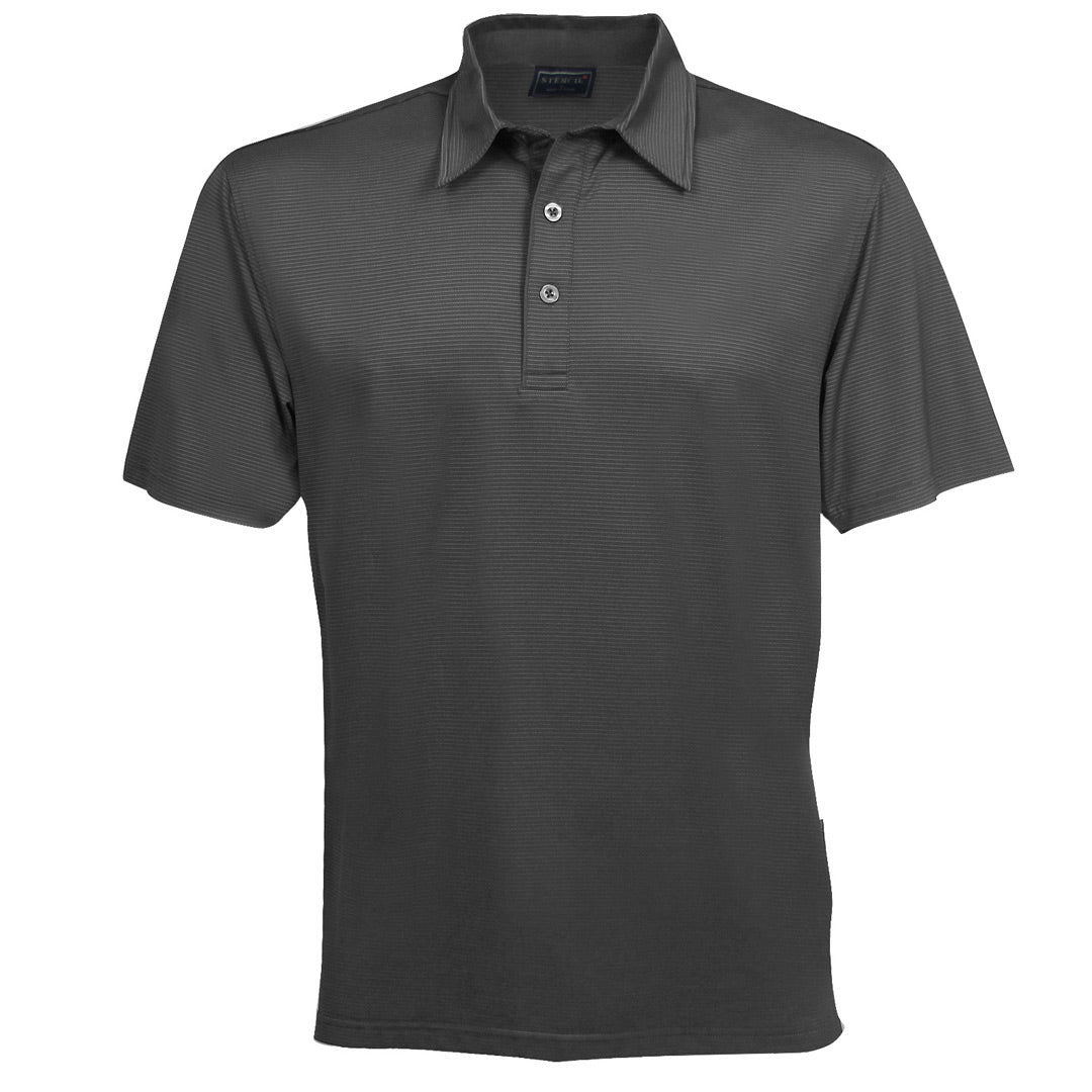 House of Uniforms The Silvertech Polo | Mens | Short Sleeve Stencil Charcoal/Silver