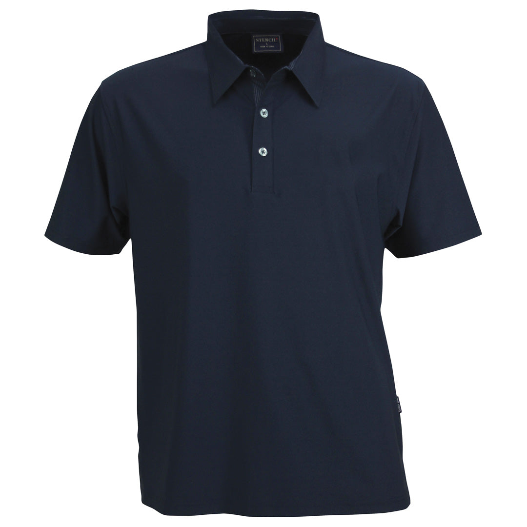 House of Uniforms The Argent Polo | Mens | Short Sleeve Stencil Navy