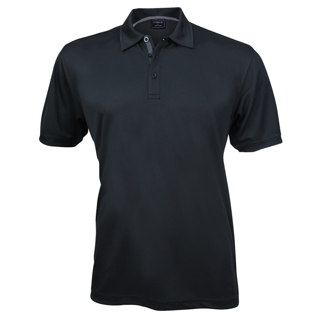 House of Uniforms The Superdry Polo | Mens | Short Sleeve Stencil Black/Charcoal