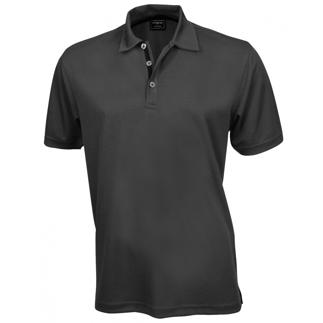 House of Uniforms The Superdry Polo | Mens | Short Sleeve Stencil Charcoal/Black
