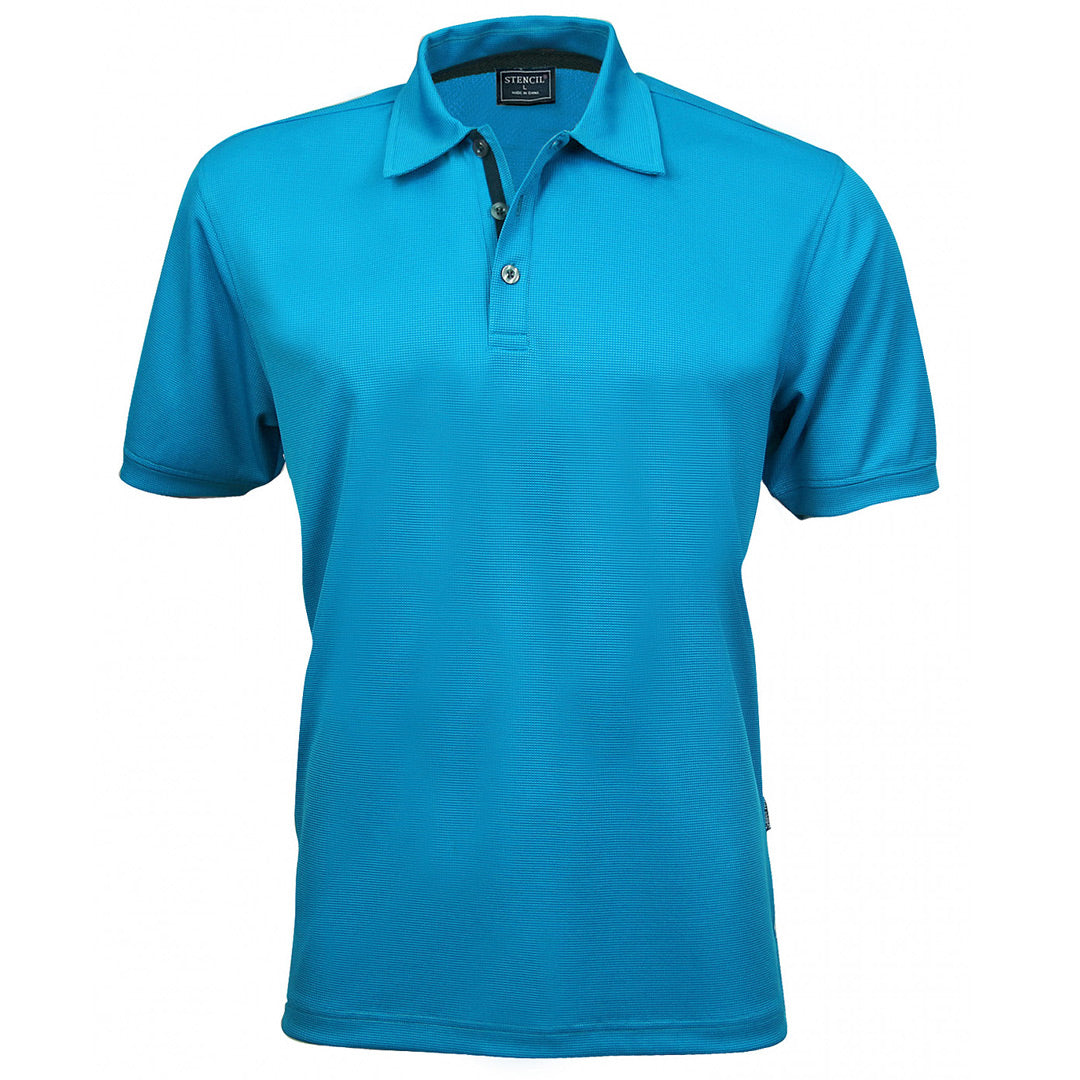 House of Uniforms The Superdry Polo | Mens | Short Sleeve Stencil Mid Blue/Navy