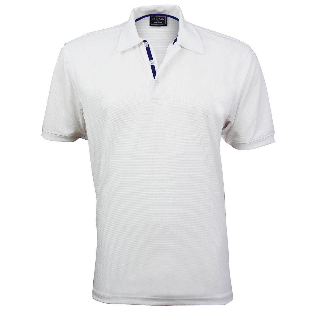House of Uniforms The Superdry Polo | Mens | Short Sleeve Stencil White/Navy