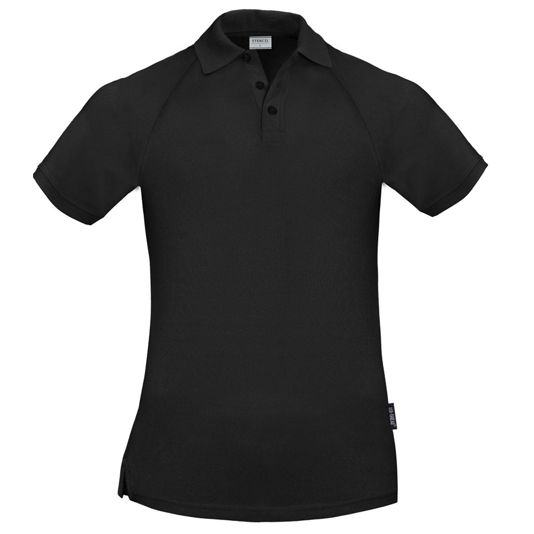 House of Uniforms The Infinity Polo | Mens | Short Sleeve Stencil Black