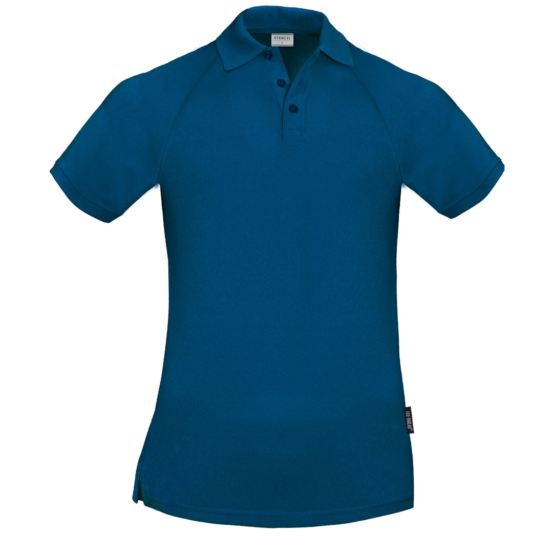 House of Uniforms The Infinity Polo | Mens | Short Sleeve Stencil Denim Blue