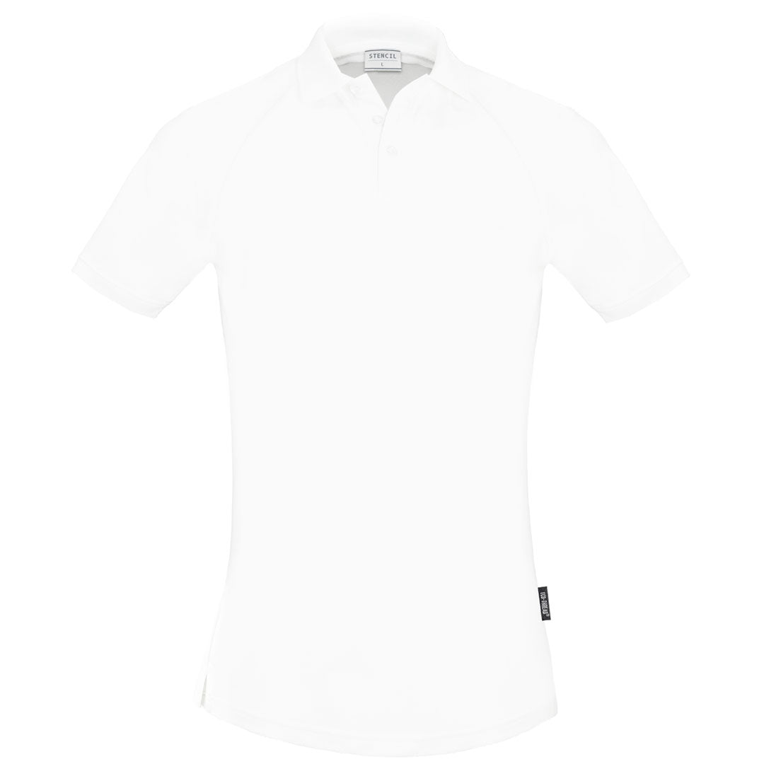 House of Uniforms The Infinity Polo | Mens | Short Sleeve Stencil White