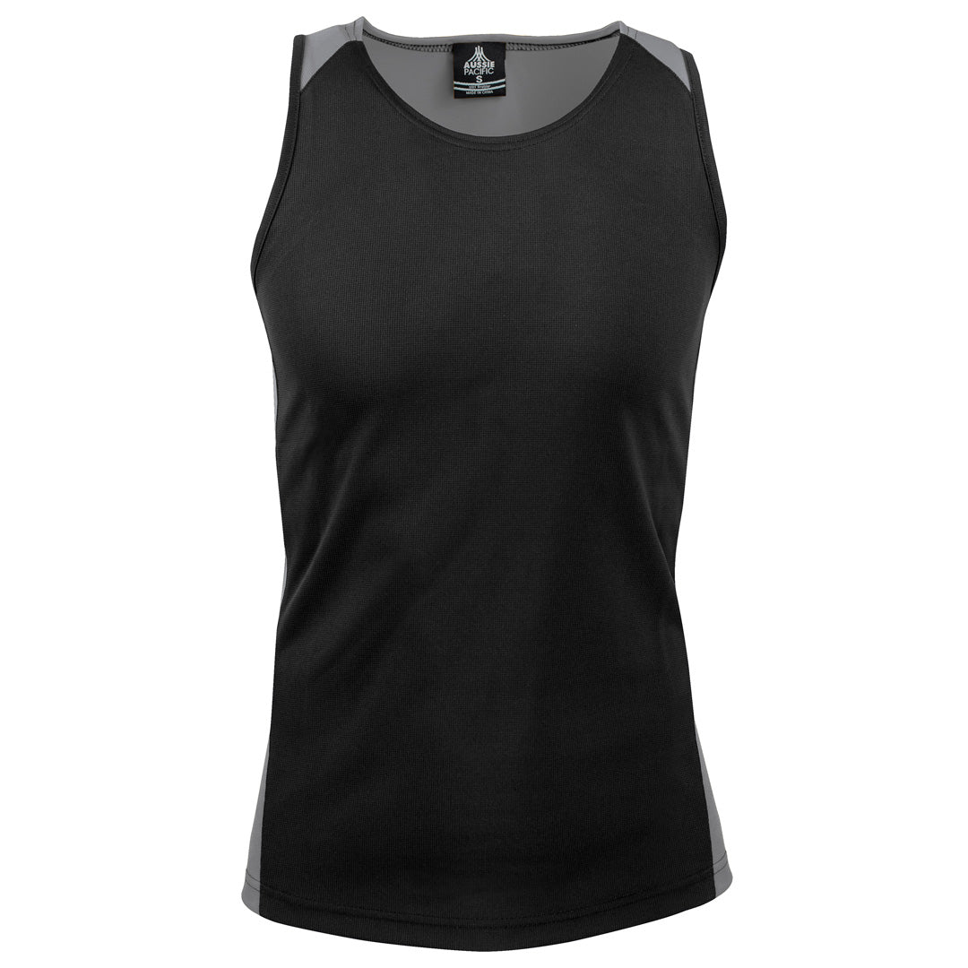 House of Uniforms The Premier Singlet | Mens Aussie Pacific Black/Ashe