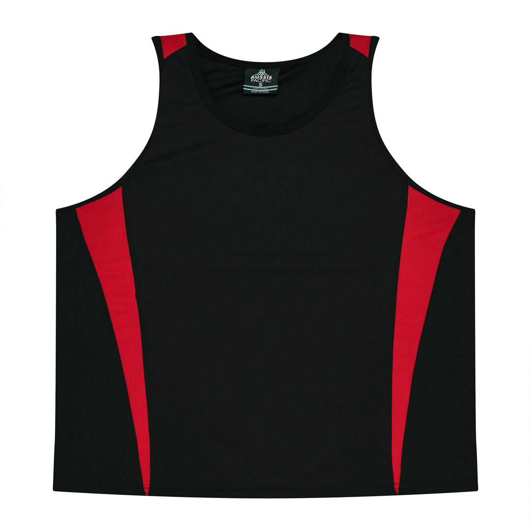 House of Uniforms The Eureka Singlet | Mens Aussie Pacific Black/Red