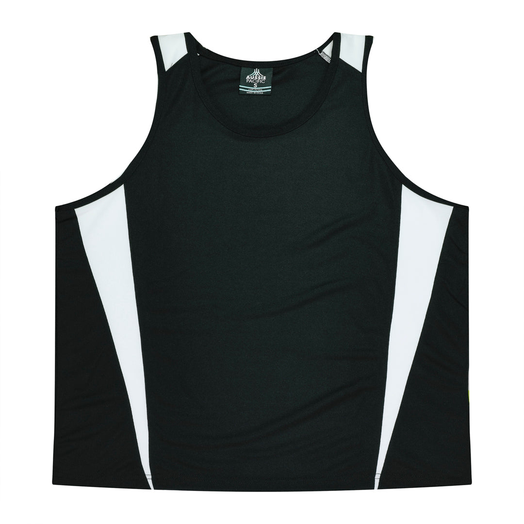House of Uniforms The Eureka Singlet | Mens Aussie Pacific Black/White