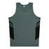 House of Uniforms The Tasman Singlet | Mens | Grey Base Aussie Pacific Ashe/Black