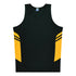 House of Uniforms The Tasman Singlet | Mens | Black Base Aussie Pacific Black/Gold