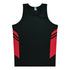 House of Uniforms The Tasman Singlet | Mens | Black Base Aussie Pacific Black/Red