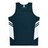 House of Uniforms The Tasman Singlet | Mens | Navy Base Aussie Pacific Navy/White