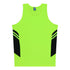 House of Uniforms The Tasman Singlet | Mens | Neon Base Aussie Pacific Neon Yellow/Black