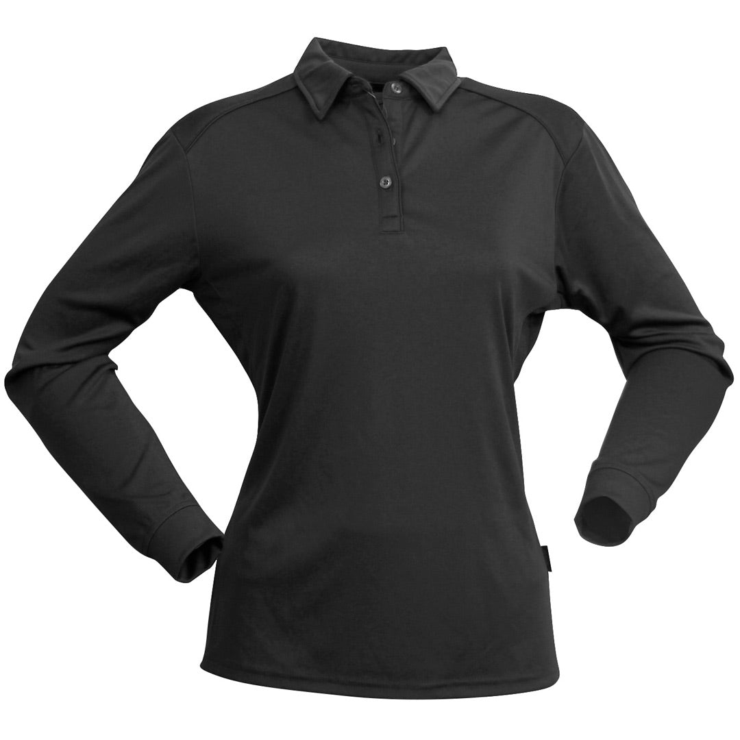 House of Uniforms The Freshen Polo | Ladies | Long Sleeve Stencil Charcoal