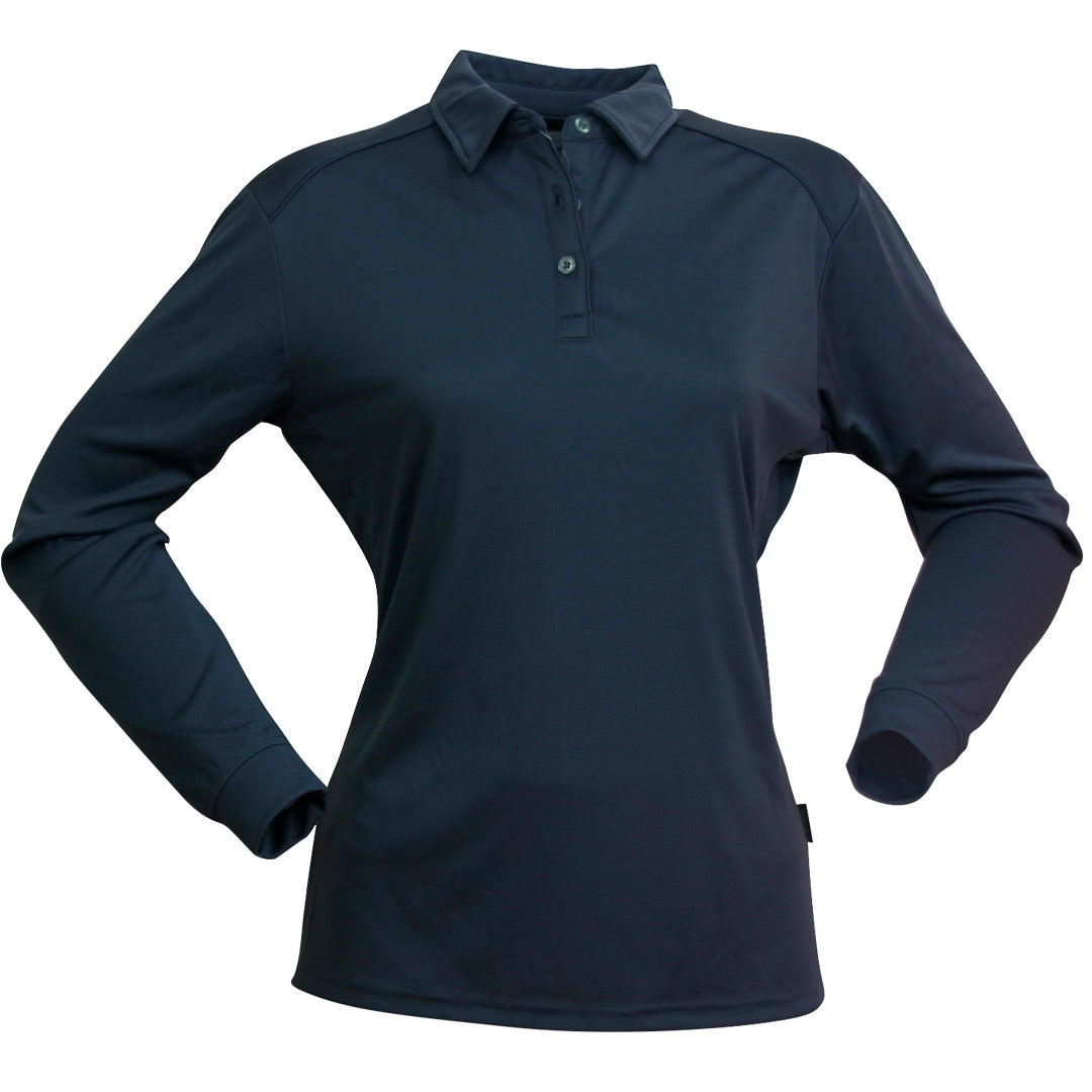 House of Uniforms The Freshen Polo | Ladies | Long Sleeve Stencil Navy