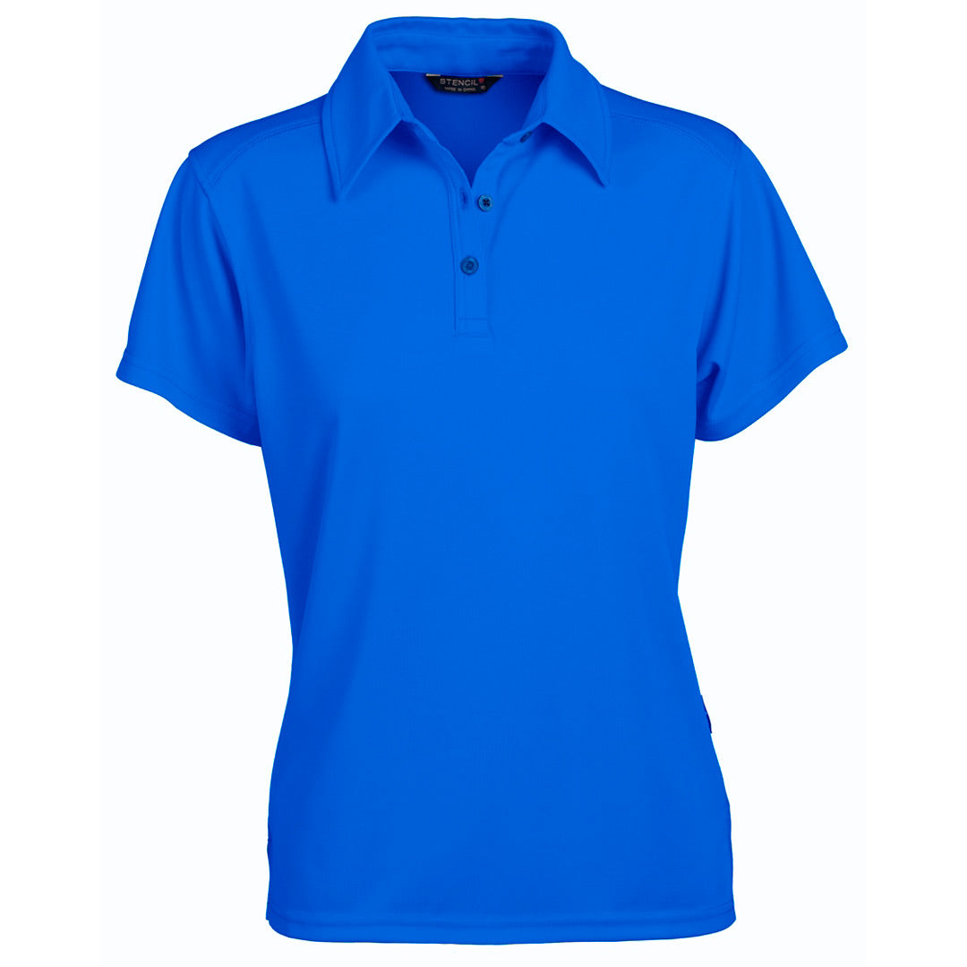House of Uniforms The Glacier Polo | Ladies | Short Sleeve Stencil Ocean Blue