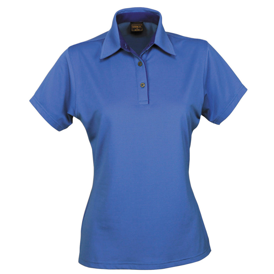 House of Uniforms The Silvertech Polo | Ladies | Short Sleeve Stencil Ocean Blue/Silver
