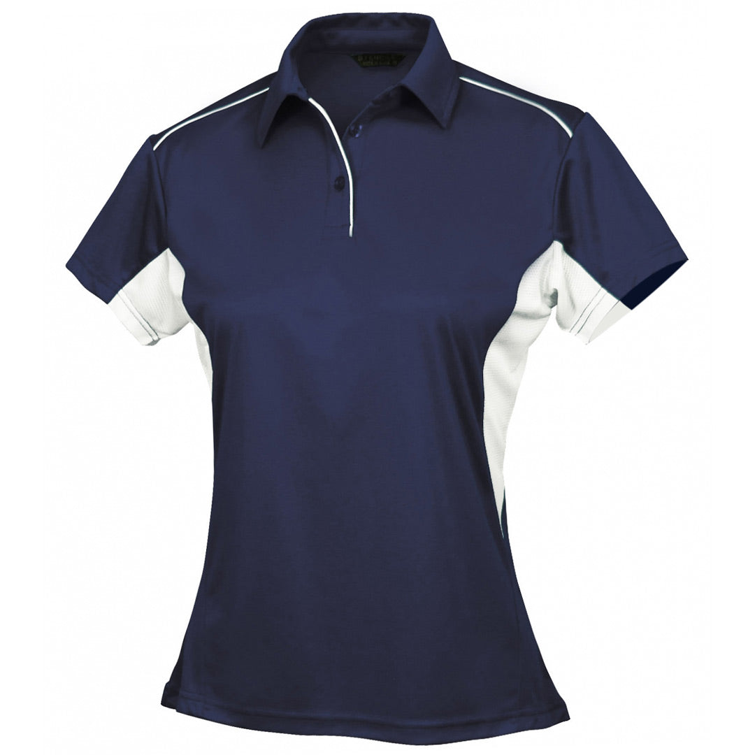 House of Uniforms The Freshen Polo | Ladies | Short Sleeve Stencil Navy/White