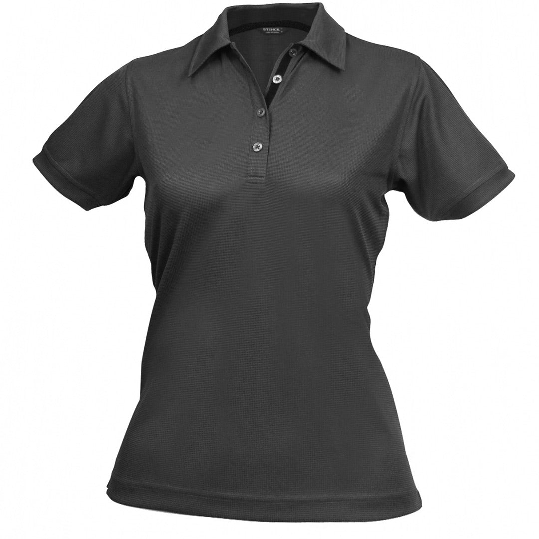 House of Uniforms The Superdry Polo | Ladies | Short Sleeve Stencil Charcoal/Black