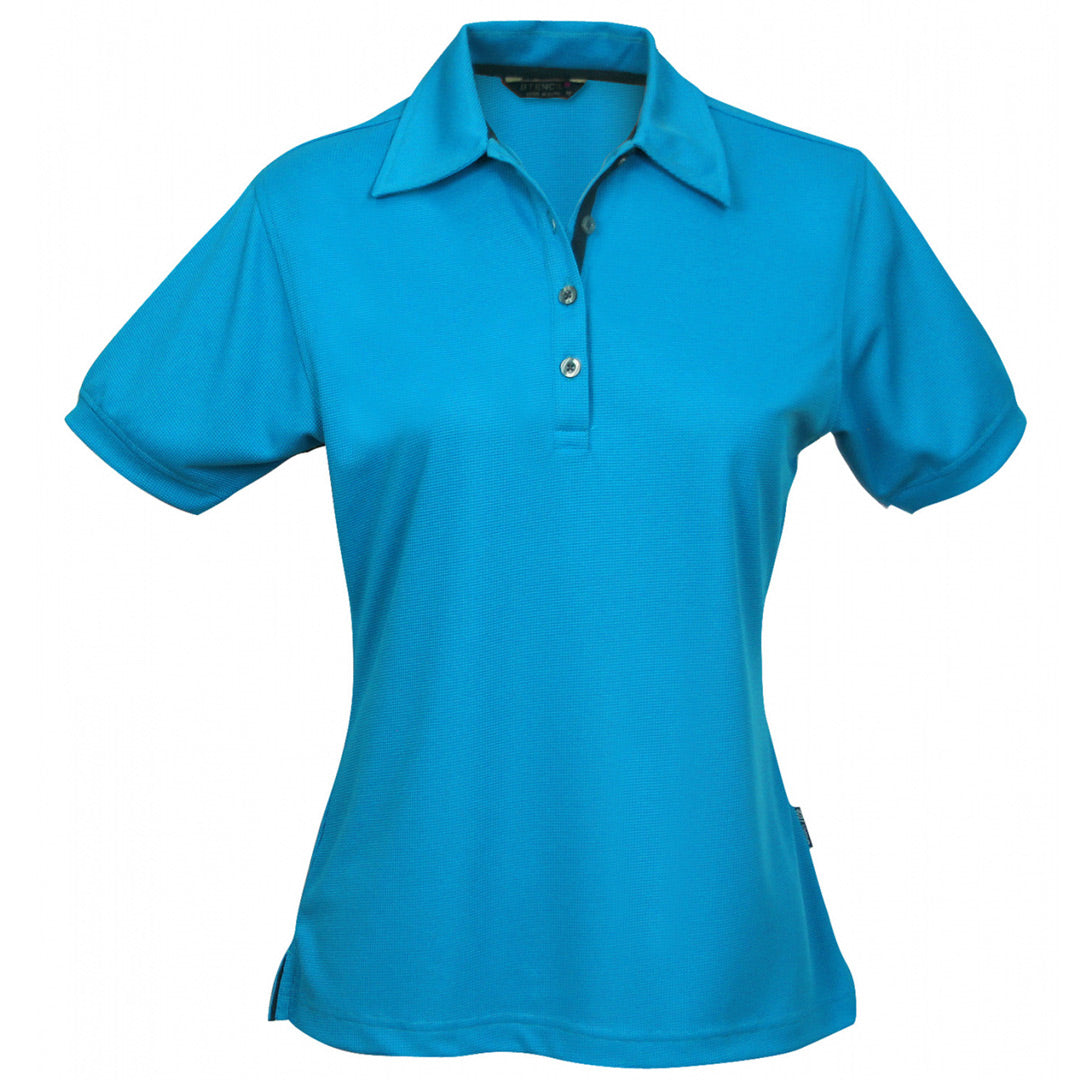 House of Uniforms The Superdry Polo | Ladies | Short Sleeve Stencil Mid Blue/Navy