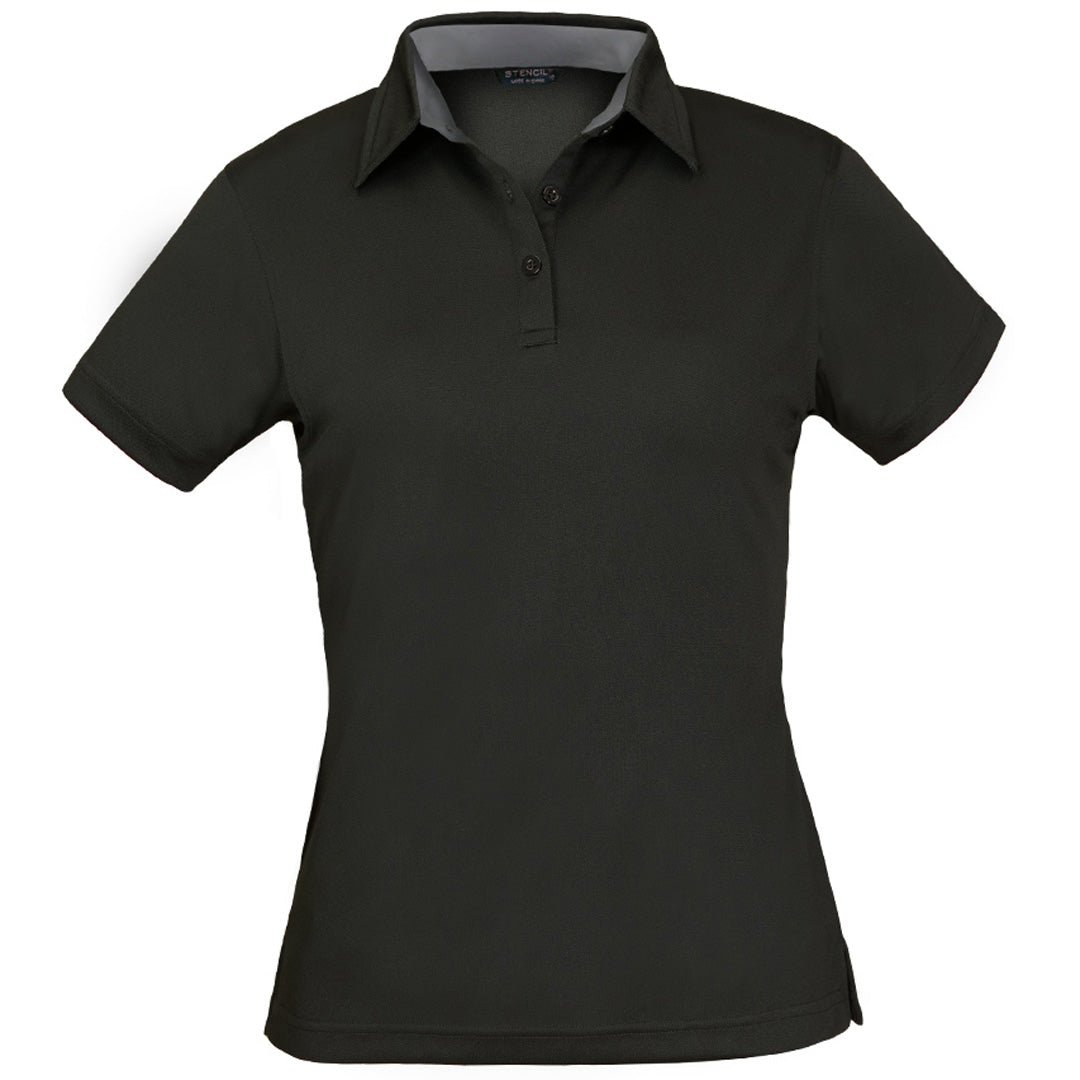 House of Uniforms The Kahave Polo | Ladies | Short Sleeve Stencil Black