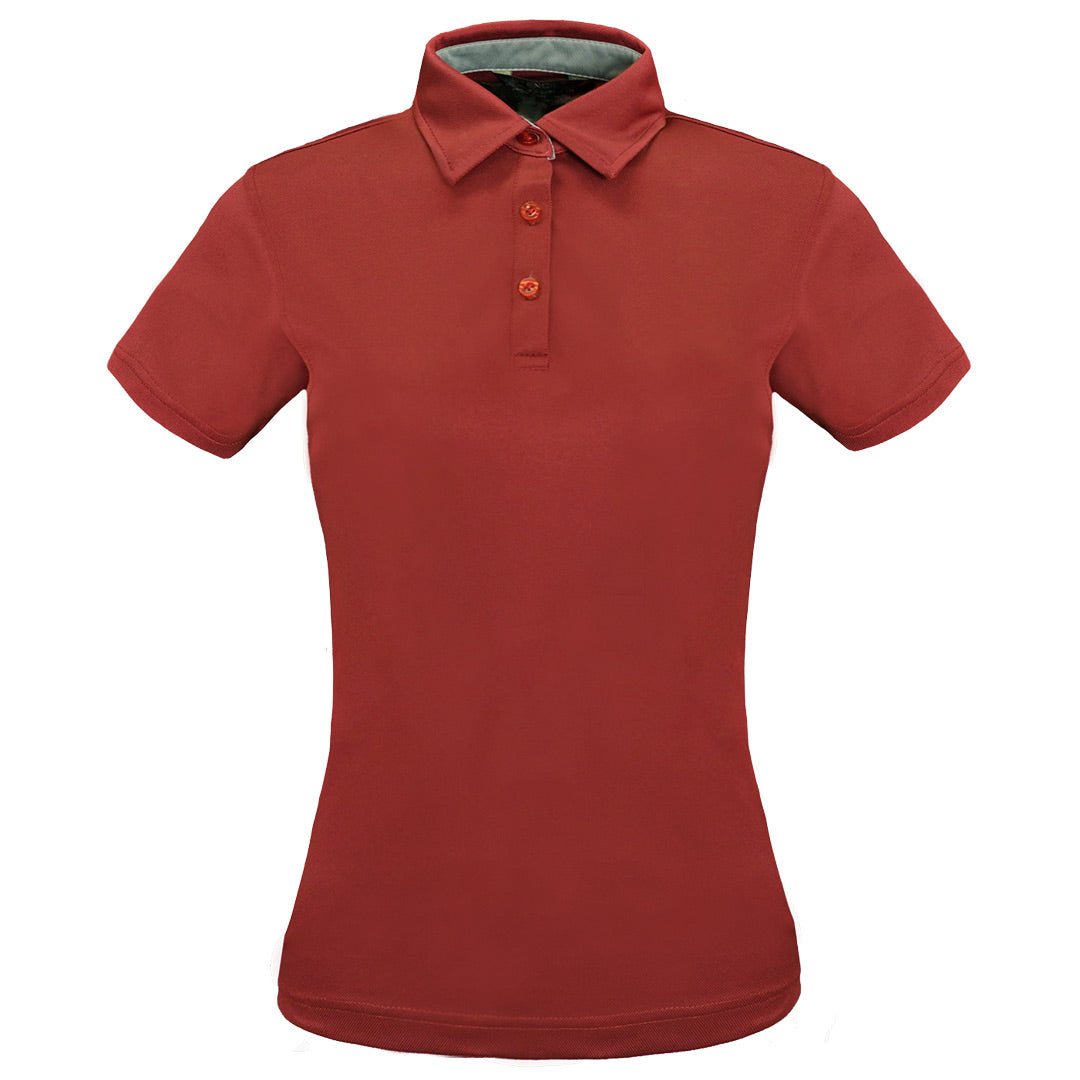 House of Uniforms The Kahave Polo | Ladies | Short Sleeve Stencil Red